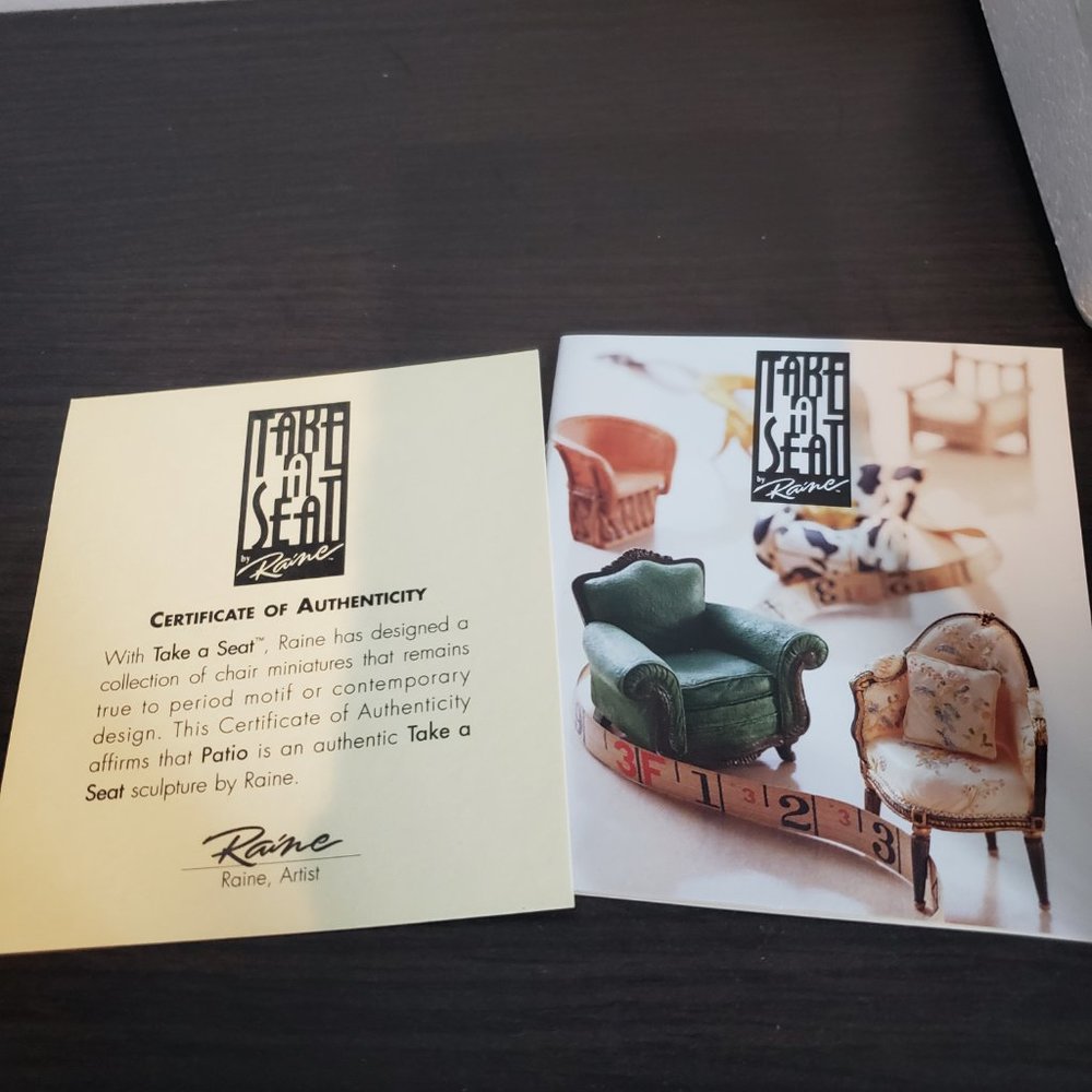 Vintage Take A Seat By Raine Miniature Chair Patio - Picture 3 of 8